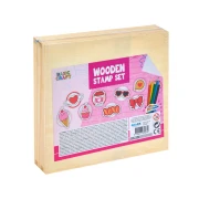 Thumbnail 3 of Moxy Комплект дървени печати и цветни моливи, в кутия, розови