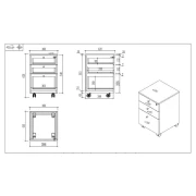 Thumbnail 2 of Контейнер за бюро RFG Paris, 400 х 420 х 620 mm, ПДЧ 16 mm, орех и светлосиво
