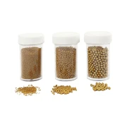 Thumbnail 3 of Creativ Company Мъниста, малки, стъклени, 45 g, златисти, 3 вида