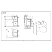 Thumbnail 4 of Рецепция RFG Ravena, 1200 х 632 х 1066 mm, ПДЧ, бяло-черна