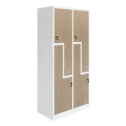 Thumbnail 2 of Гардероб RFG, двоен, метален, Z-образни врати, 800 х 450 х 1850 mm, кехлибарен дъб и бяло