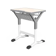 Thumbnail 2 of Ученическа маса RFG Square, едноместна, с регулируема височина, от I до XII клас, MDF, бяла