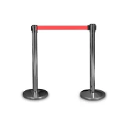 Thumbnail 4 of Ограничително колче, хром, с червена лента, 235 cm, широчина 320 mm, височина 920 mm
