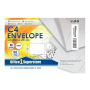 Thumbnail 2 of Office 1 Плик, C4, 229 x 324 mm, хартиен, със самозалепваща лента, бял, 50 броя