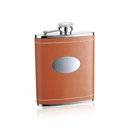 Снимка на Плоско шише Peter, естествена кожа, 170 ml, кафяво