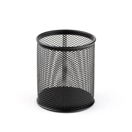 Снимка на Office 1 Моливник, цилиндричен, мрежест, метален, черен