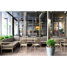 Снимка на Градинска маса RFG Folding, сгъваема, квадратна, пластмасова, бяла