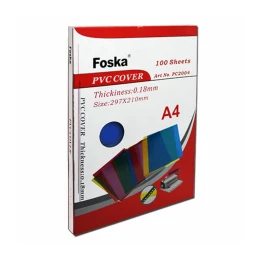 Снимка на Foska Корици за подвързване, PVC, A4, 150 микрона, прозрачни, 100 броя