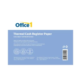 Снимка на Office 1 Касова ролка, термо, широчина 57 mm, дължина 28 m, 12 броя