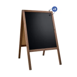 Снимка на Стопер с черна дъска, двустранен, дървен, 60 х 100 cm