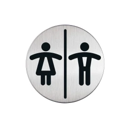 Снимка на Durable Пиктограма - Дамска/Мъжка тоалетна, алуминиева, диаметър 83 mm