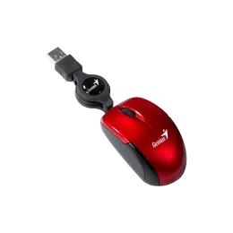 Снимка на Мишка Genius Micro Traveler, с кабел, USB Type-A, 3 бутона, червена