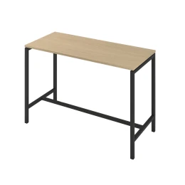 Снимка на Висока маса Narbutas Nova, 1600 x 700 x 1050 mm, ПДЧ 25 mm, меламин избелен дъб, черен метал