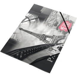 Снимка на Panta Plast Папка Paris Collection, PP, с ластик, с 3 капака, A4
