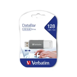 Снимка на USB флаш памет DataBаr Verbatim, USB 2.0, 128 GB, сива