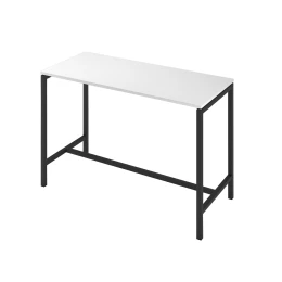 Снимка на Висока маса Narbutas Nova, 1600 x 700 x 1050 mm, ПДЧ 25 mm, бял меламин, черен метал