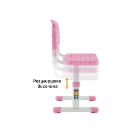 Снимка на Ергономичен чин и стол RFG Ergo Tech B207, ученически, розов цвят