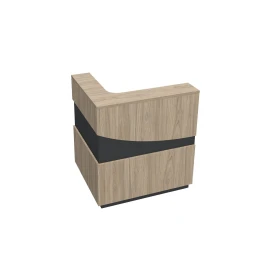 Снимка на Ъглов модул за рецепция RFG Joy, десен, с декорация дъга, ПДЧ, кехлибарен дъб и антрацит