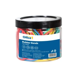 Снимка на Office 1 Ластици, 90% каучук, диаметър 50 mm, цветни, 50 g в буркан