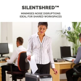 Снимка на Шредер за унищожаване на документи Fellowes Powershred 125Ci, 100% Jam Proof, Cross-Cut, 53 L, P-4, ниво на шум 63 dB
