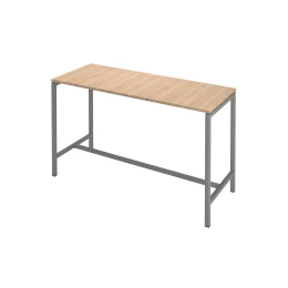 Снимка на Висока маса Narbutas Nova, 1800 x 700 x 1050 mm, ПДЧ 25 mm, меламин кехлибарен дъб, сив метал