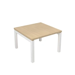 Снимка на Ниска маса Narbutas Nova, 600 x 600 x 400 mm, квадратен плот, ПДЧ, меламин избелен дъб, бял метал, крак тип U