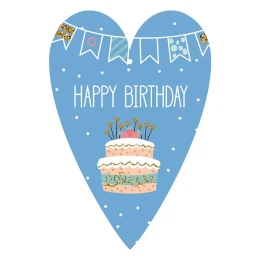 Снимка на Gespaensterwald Картичка-таг, Happy Birthday, синя