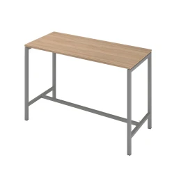 Снимка на Висока маса Narbutas Nova, 1600 x 700 x 1050 mm, ПДЧ 25 mm, меламин кехлибарен дъб, сив метал