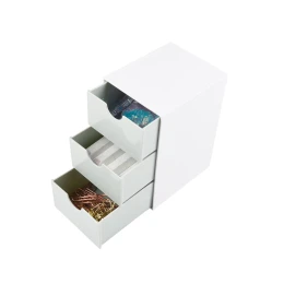 Снимка на Sworld Органайзер за бюро, с 3 чекмеджета, бял