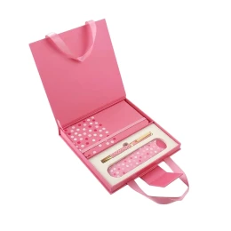 Снимка на Office 1 Подаръчен комплект Pretty, 3 в 1, тефтер А6, химикалка и калъф, в кутия, розов