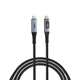 Снимка на Кабел Verbatim Sync & Charge, USB Type-C към USB Type-C, с дисплей, 100 W, 120 cm