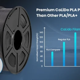 Снимка на Филамент за 3D принтер, PLA+, 1.75 mm, 1 kg, сребрист