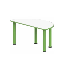 Снимка на Маса RFG, детска, полукръгла, 1200 х 600 х 540 mm, бял MDF плот, зелен метал