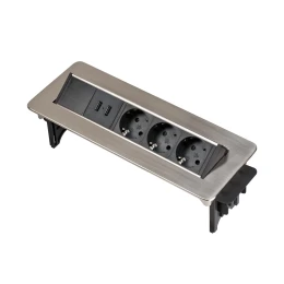 Снимка на Подова кутия Brennenstuhl, 3 гнезда, 2 x USB Type-A, черна