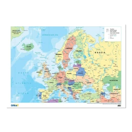 Снимка на Office 1 Стенна карта на Европа, политическа, 100 x 70 cm
