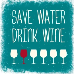 Снимка на Gespaensterwald Подложка за чаша, мраморна, Save water drink wine