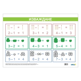 Снимка на Office 1 Ученическо табло ''Изваждане'', ламинирано, 50 x 70 cm