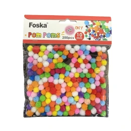 Снимка на Foska Помпони за декорация, цветни, 200 броя