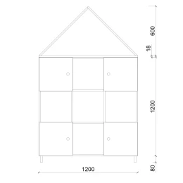 Снимка на Къща, детски модул, 120 х 40 х 128 cm, ПДЧ 18 mm