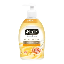 Снимка на Течен сапун Medix Cream Milk & Honey, с помпа, 400 ml, оранжев