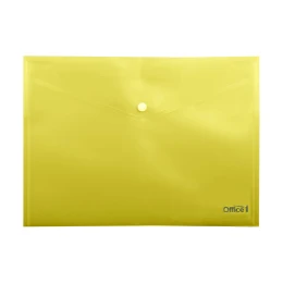Снимка на Office 1 Папка, А4, с копче, прозрачна, жълта