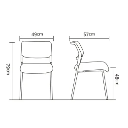 Снимка на Посетителски стол RFG Evo 4L M, текстил, метална основа, до 120 kg, син