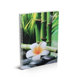 Снимка на Тетрадка, A5, широки редове, 2 теми, офсетова хартия, метална спирала, мека корица, 80 листа