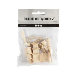 Снимка на Creativ Company Комплект малки коледни аксесоари за декорация, дървени