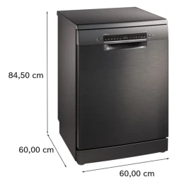 Снимка на Съдомиялна машина Bosch SMS4EMC06E, свободностояща, серия 4, със защита от отпечатъци, за 14 комплекта, 60 cm, черен инокс
