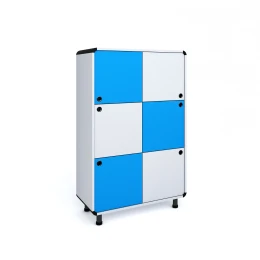Снимка на Шкаф RFG Dale, с 6 отделения, 800 х 400 х 1200 mm, ПДЧ 18 mm, сиво-син