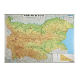 Снимка на DataMap Стенна карта на България, пътна, 100 x 70 cm, ламинирана, мащаб 1:530 000