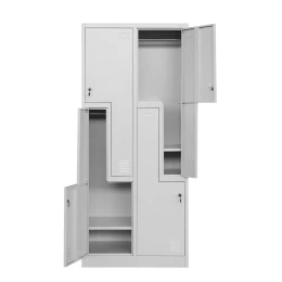 Снимка на Гардероб RFG, двоен, метален, Z-образни врати, 800 х 450 х 1850 mm, сив