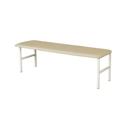 Снимка на Пейка, без облегалка, екокожа, метална основа, до 180 kg, 1500 х 450 х 450 mm, слонова кост, бели крака