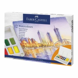Снимка на Faber-Castell Акварелни бои, с палитра, 12 цвята в кутия